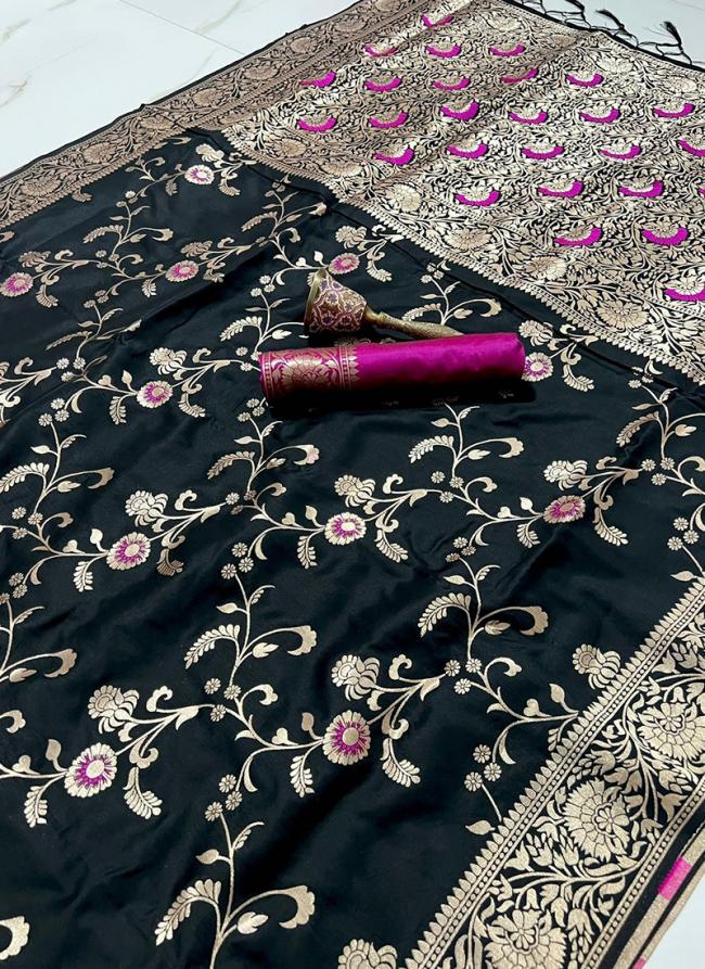 Silk Black Festival Wear Weaving Saree